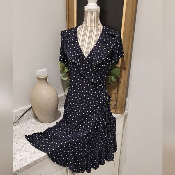 ChapsāprintāV-necklineāwrapādressāsizeāLarge - Picture 6 of 14